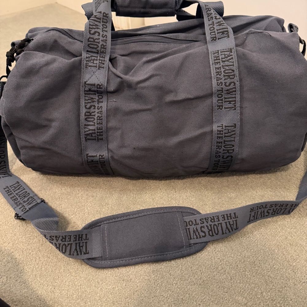 NWT - Official Taylor Swift Eras Tour Canvas Duffle Bag - Smoky Blue Grey - Picture 8 of 10